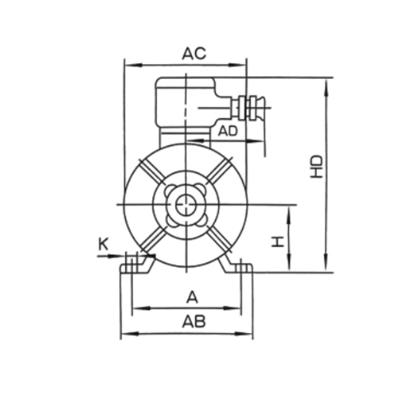 機(jī)座帶底腳、端蓋上無(wú)凸緣的電動(dòng)機(jī)(B3)